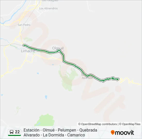 22 Bus Line Map