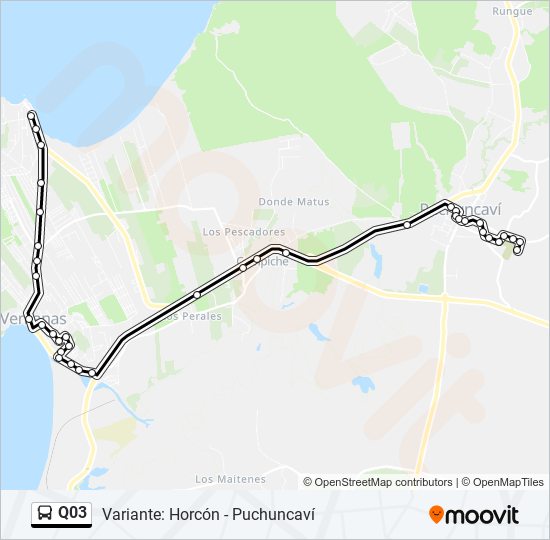 Mapa de Q03 de autobús