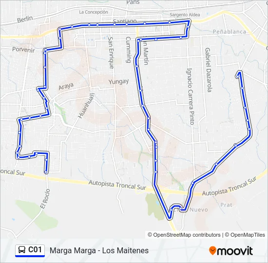 C01 Bus Line Map