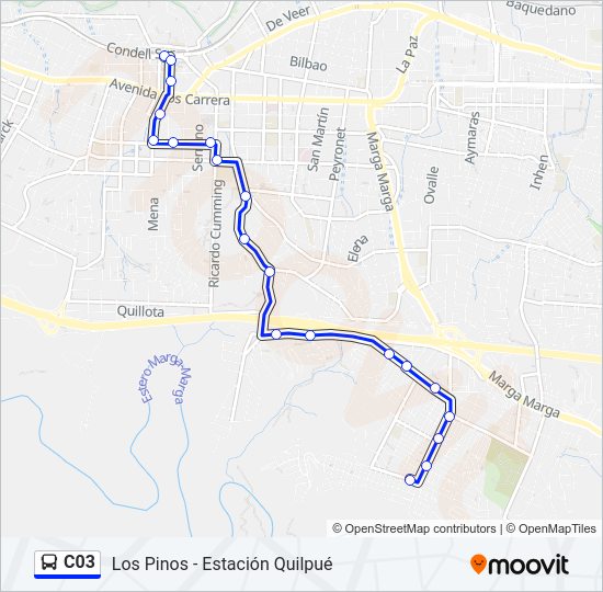 Mapa de C03 de autobús