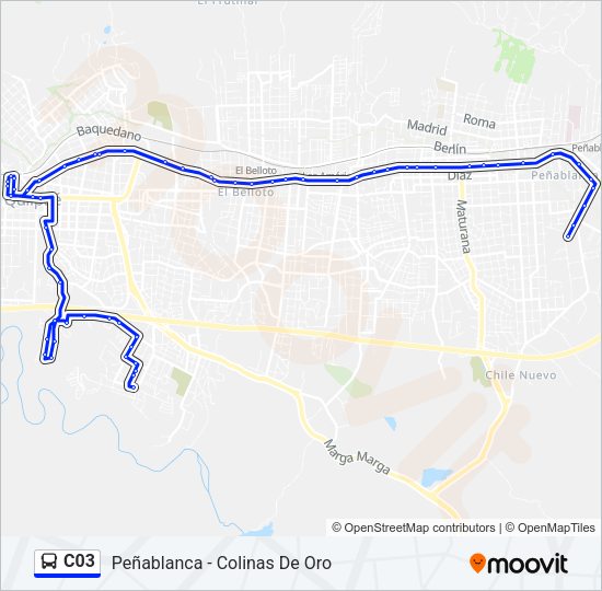 Mapa de C03 de autobús