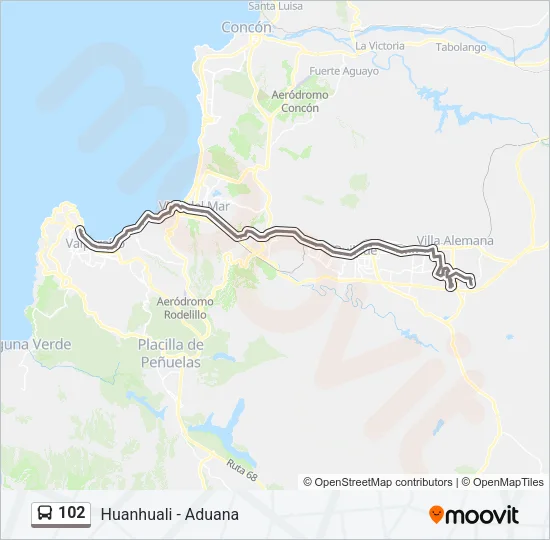 102 Bus Line Map