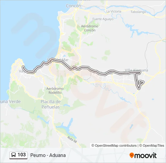103 Bus Line Map