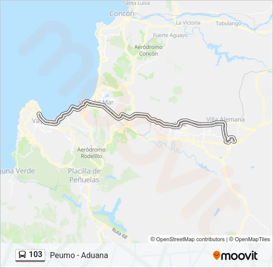 103 Bus Line Map