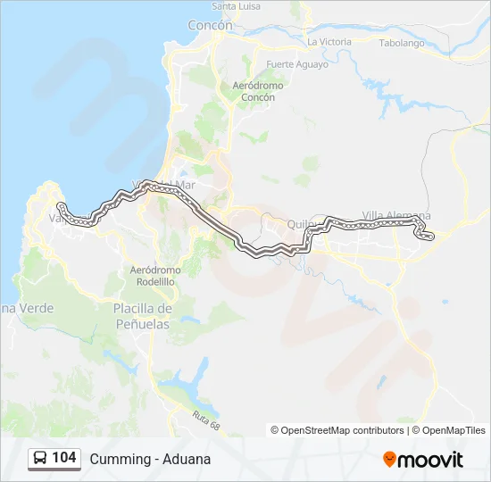 104 Bus Line Map