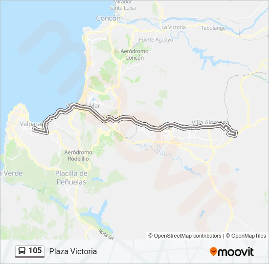 105 Bus Line Map