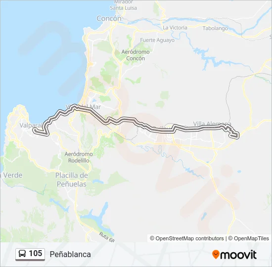 105 Bus Line Map