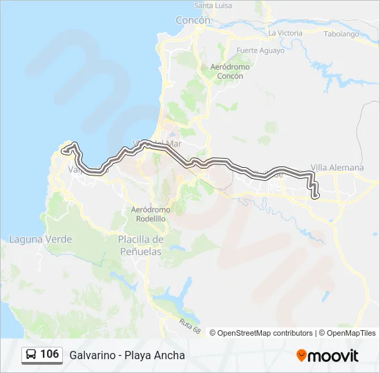 106 Bus Line Map