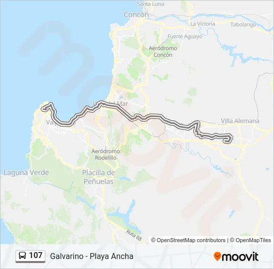 107 Bus Line Map