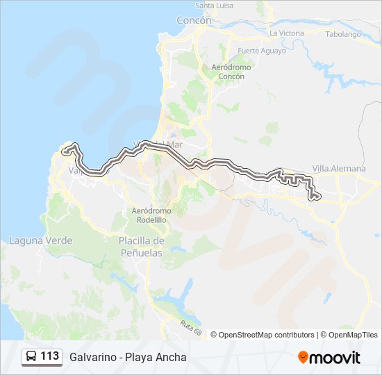 113 bus Line Map