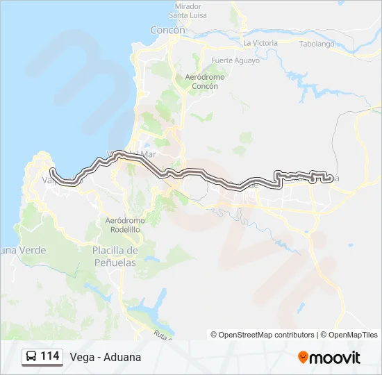 114 Bus Line Map