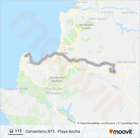115 Bus Line Map