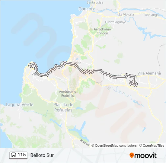 115 Bus Line Map