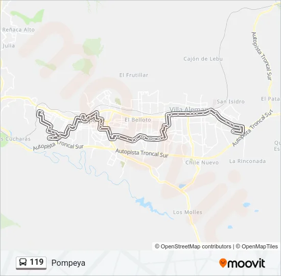 119 Bus Line Map