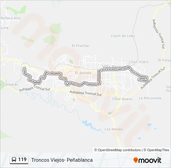 119 Bus Line Map
