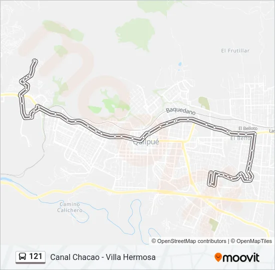 121 Bus Line Map