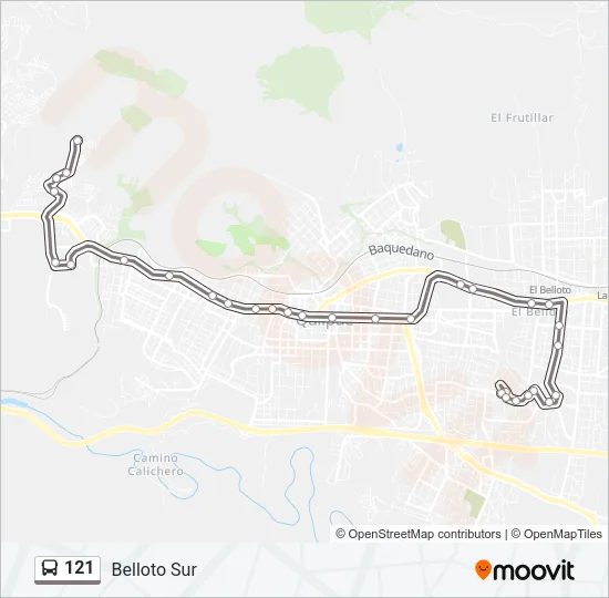 121 Bus Line Map