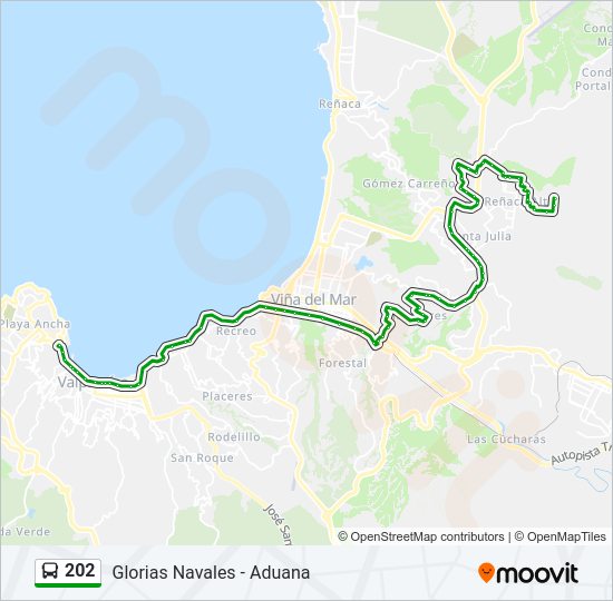 Mapa de 202 de autobús