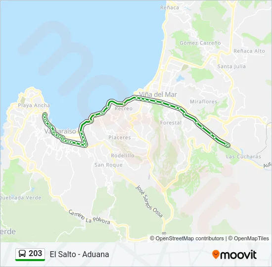 203 Bus Line Map