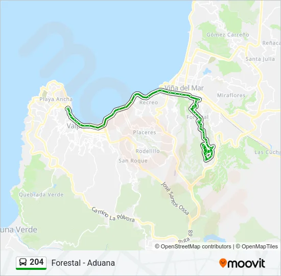 204 Bus Line Map