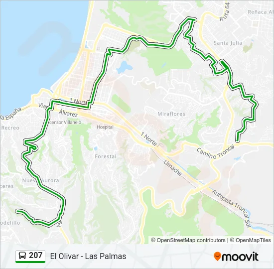 207 Bus Line Map