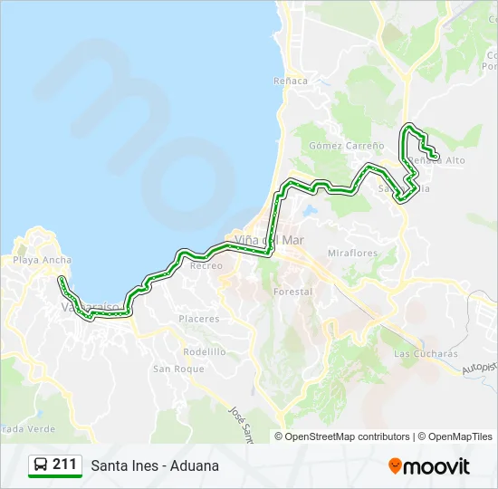 211 Bus Line Map