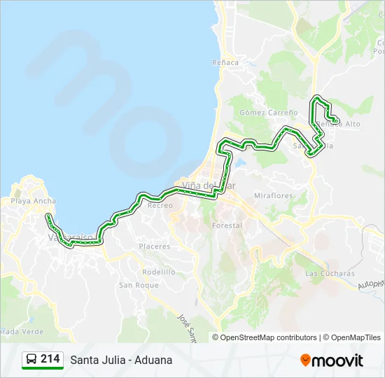 214 Bus Line Map