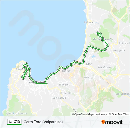 215 Bus Line Map