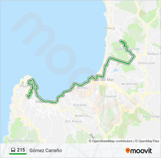 215 Bus Line Map