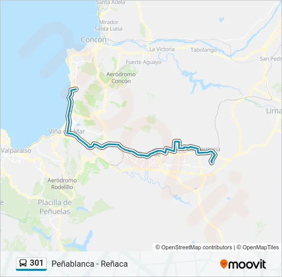301 Bus Line Map