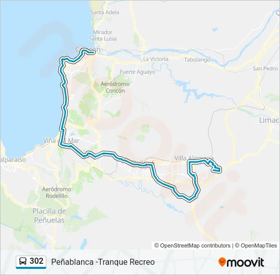 302 Bus Line Map