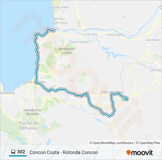 302 Bus Line Map
