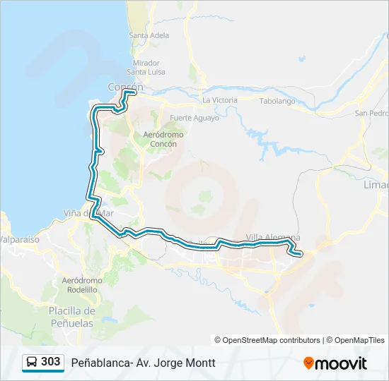 303 Bus Line Map