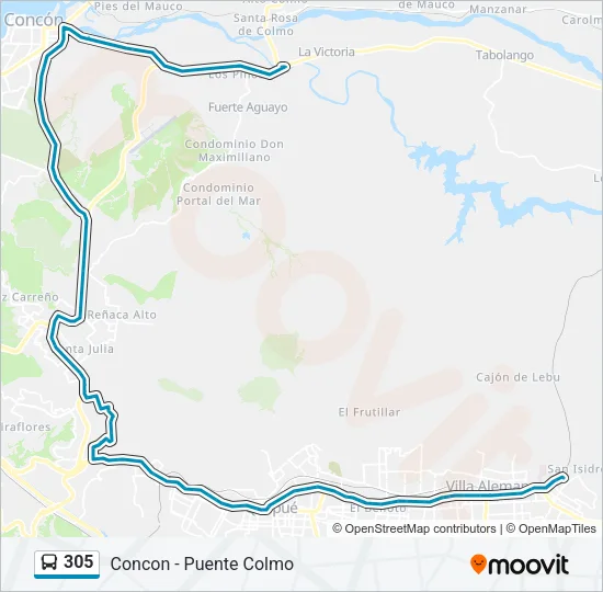 305 Bus Line Map