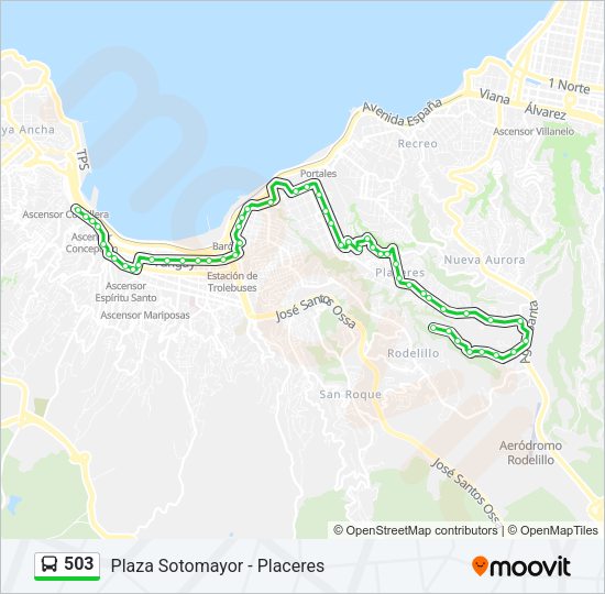 Mapa de 503 de autobús