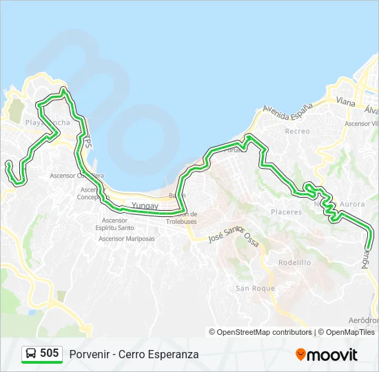 505 Bus Line Map
