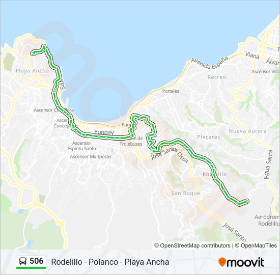 Mapa de 506 de autobús