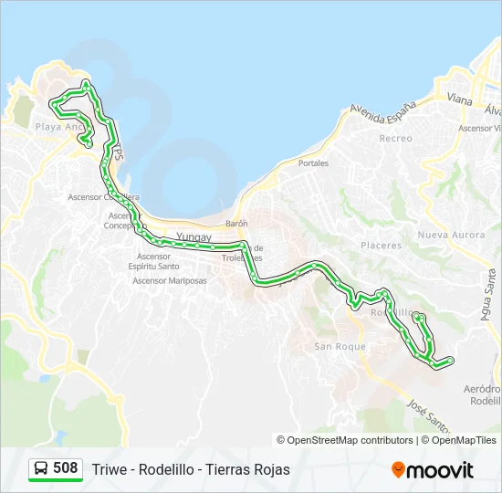 508 Bus Line Map