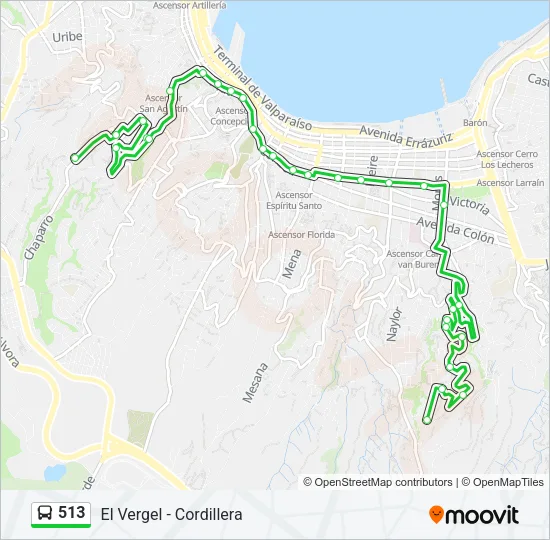 513 Bus Line Map