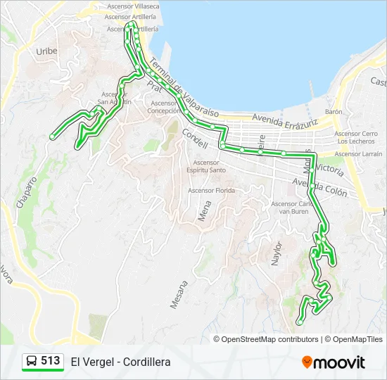 513 Bus Line Map