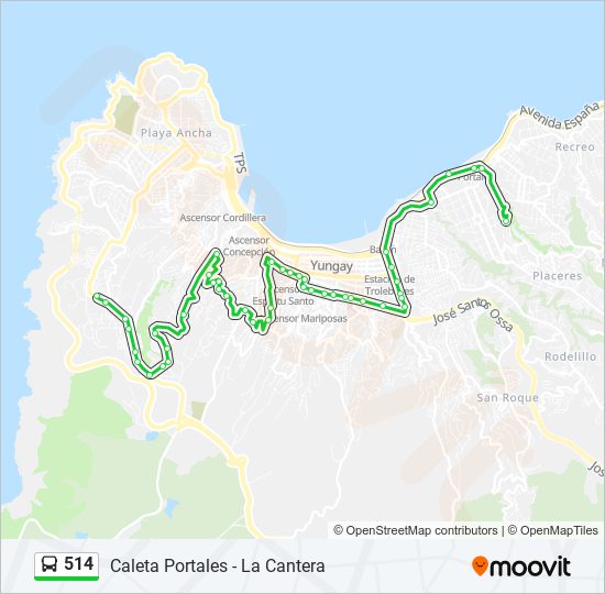 514 bus Line Map