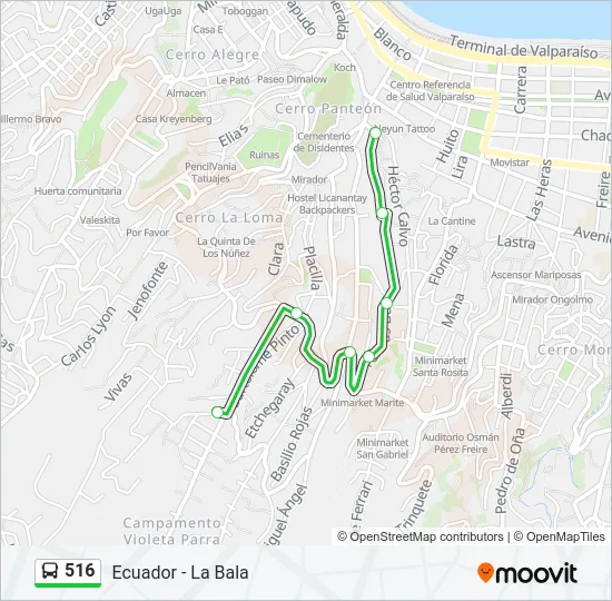 516 Bus Line Map