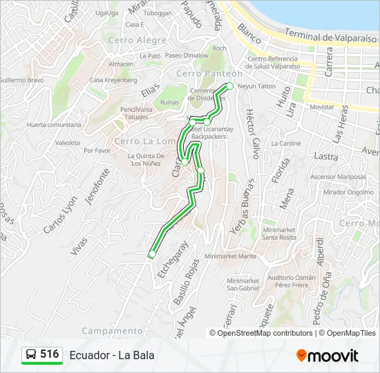 516 Bus Line Map