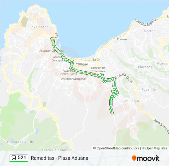 521 Bus Line Map