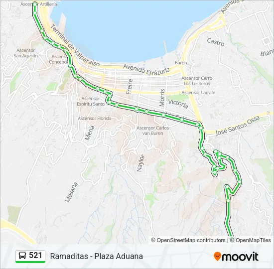 521 Bus Line Map