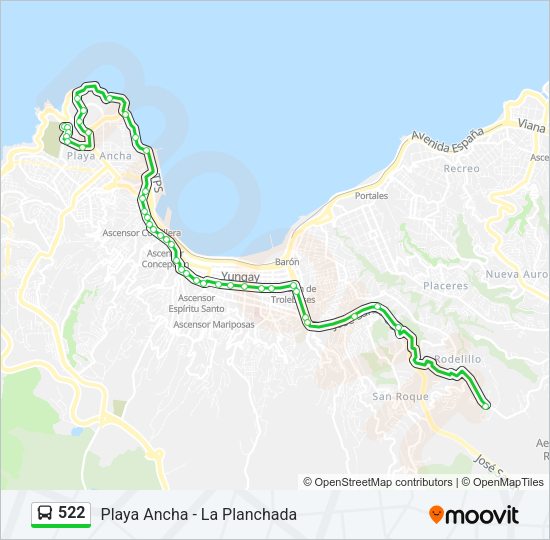 Mapa de 522 de autobús