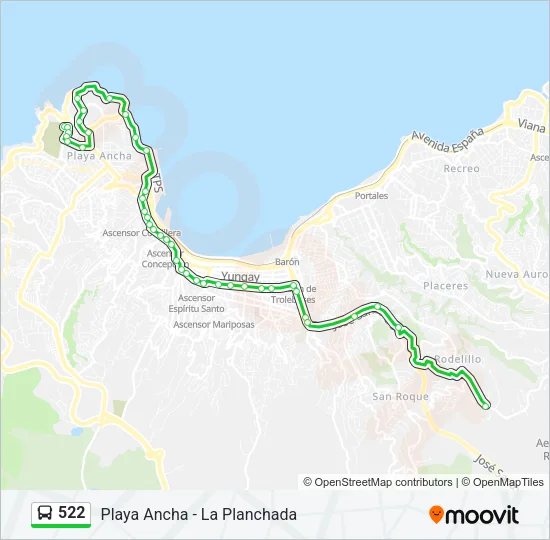 522 Bus Line Map