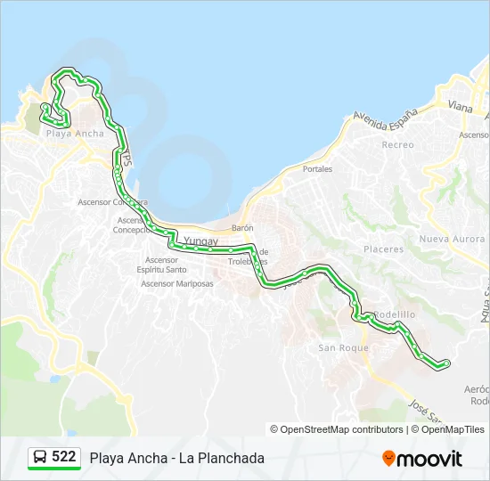 522 Bus Line Map