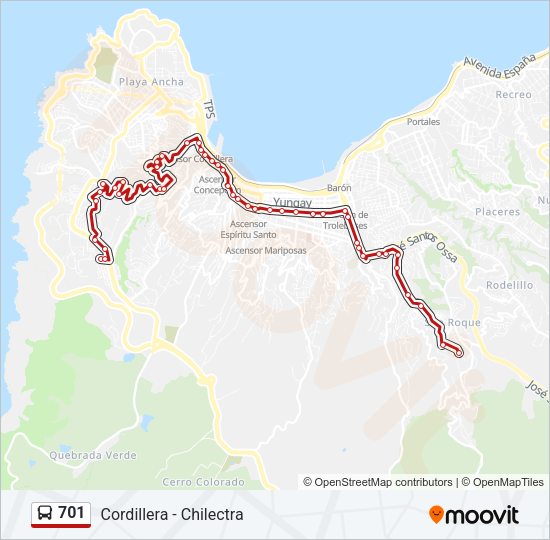 Mapa de 701 de autobús