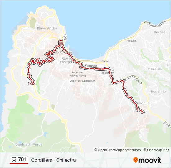 701 Bus Line Map